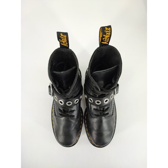 Dr. Martens Women’s Audrick Black Lace Up Leather Combat Boots Size 7 US - Picture 8 of 10